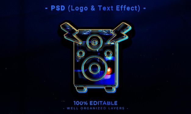 Bearbeitbares 3D-Logo und Texteffekt-Stilmodell mit dunklem abstraktem Hintergrund