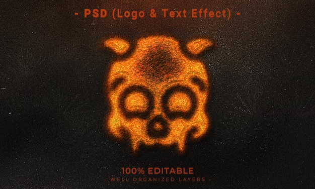 Bearbeitbares 3D-Logo und Texteffekt-Stilmodell mit dunklem abstraktem Hintergrund