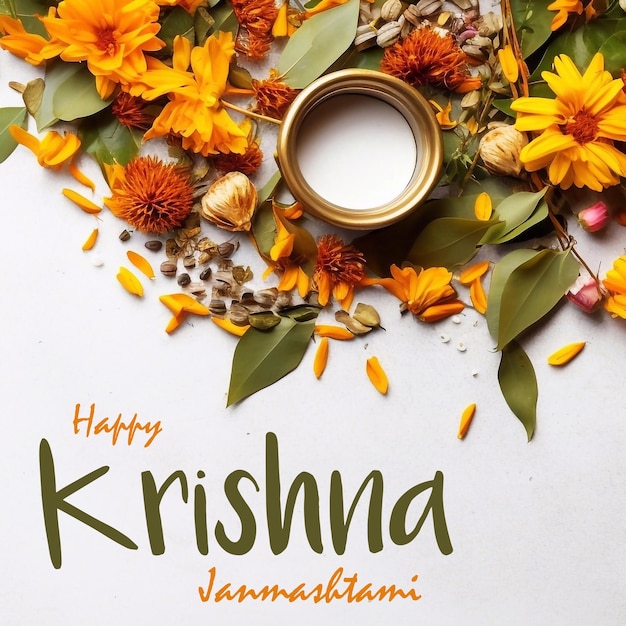 PSD bearbeitbares happy krishna janmashtami-posterdesign im psd-format mit illustration von lord krishna