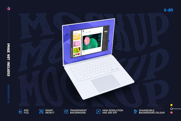 Bearbeitbares modernes laptop-bildschirm-mockup-design