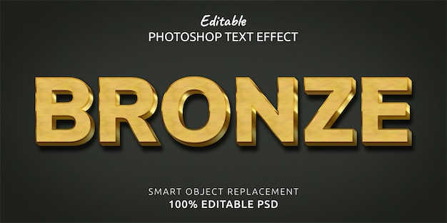 Bearbeitbares photoshop-bronze-text-stil-effekt