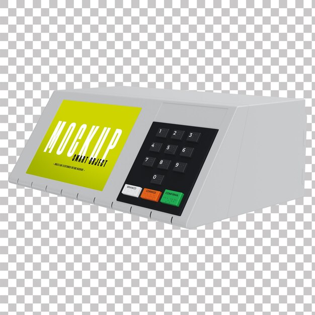 Bearbeitbares PSD-Mockup der brasilianischen elektronischen Wahlmaschine für Präsidenten, Bürgermeister und Ratsmitglieder