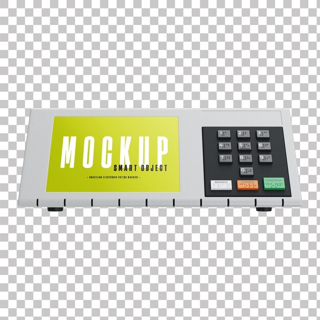 Bearbeitbares PSD-Mockup der brasilianischen elektronischen Wahlmaschine für Präsidenten, Bürgermeister und Ratsmitglieder