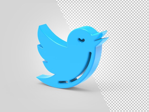 Bearbeitbares PSD-Twitter-Symbol Social-Media-Logo-Symbol transparent