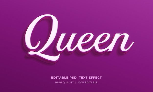 Bearbeitbares textstil-effektmodell für queen