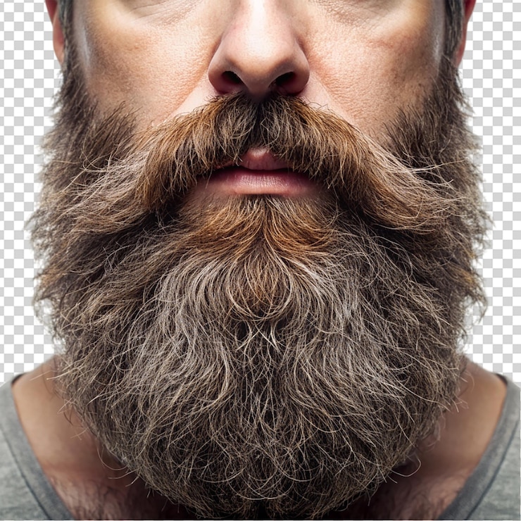 PSD beard isolated on transparent background