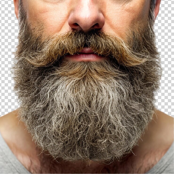 PSD beard isolated on transparent background