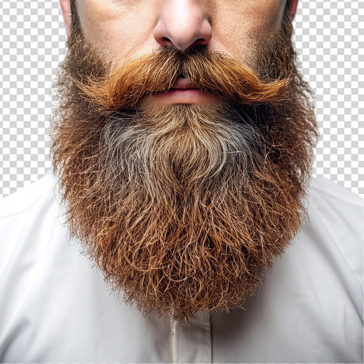 PSD beard isolated on transparent background
