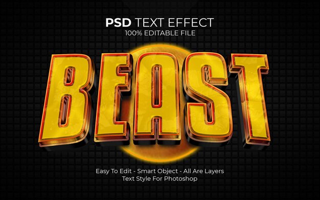 PSD beast-bearbeitbare 3d-text-effekt