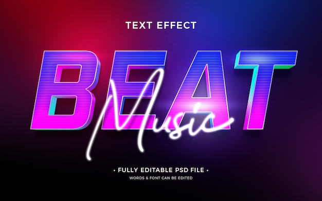 PSD beat-text-effekt