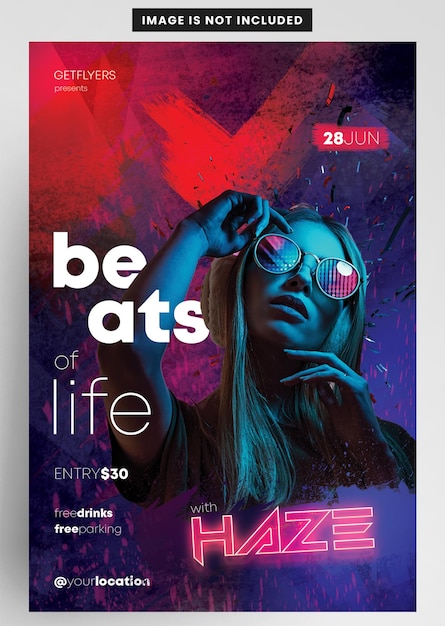 PSD beats of life club-night-beats-life-party-flyer