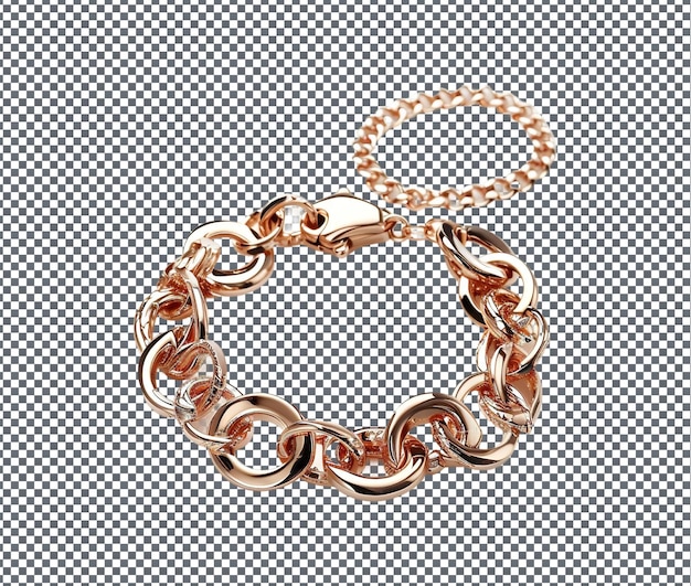 Beau bracelet en or rose isolé sur un fond transparent