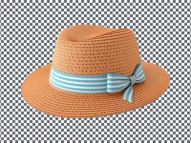 PSD beau chapeau de plage isolé sur fond transparent