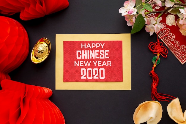 PSD beau concept du nouvel an chinois