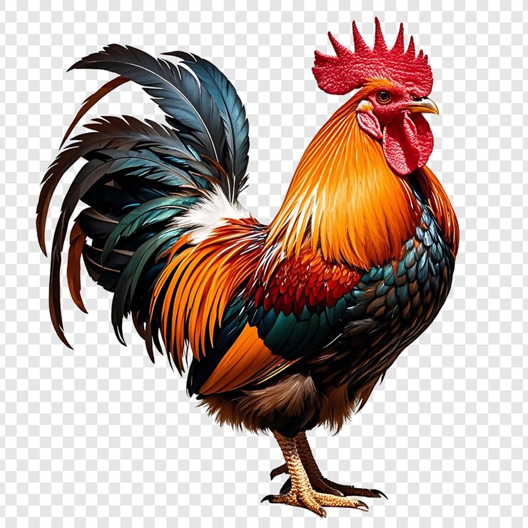PSD beau coq isolé sur un fond transparent