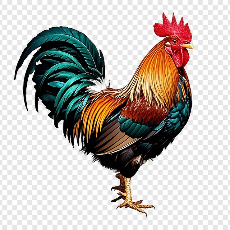 PSD beau coq isolé sur un fond transparent