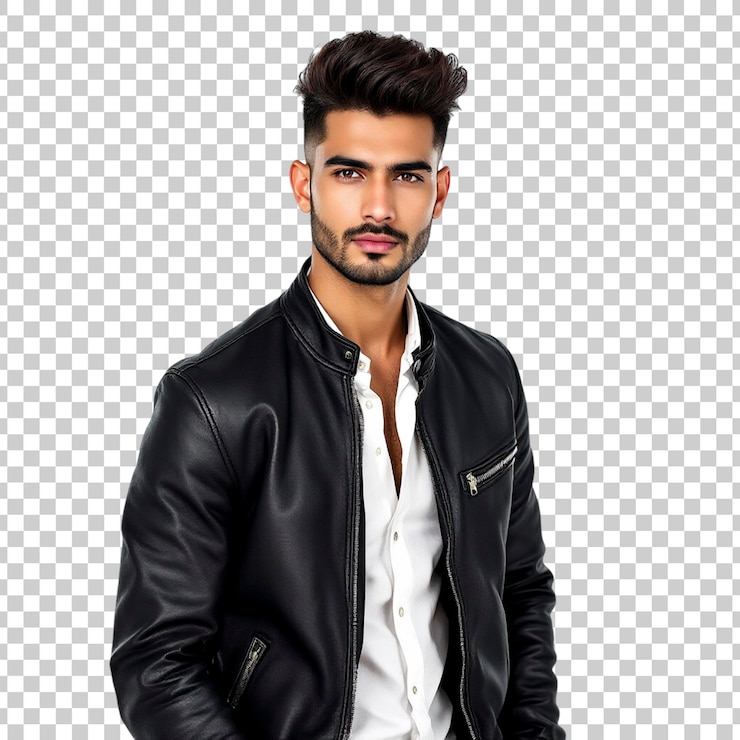 PSD le beau homme en veste de cuir