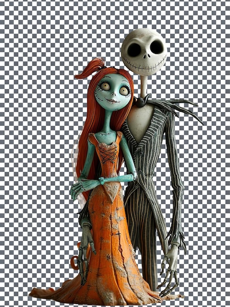 PSD le beau jack skellington isolé sur un fond transparent