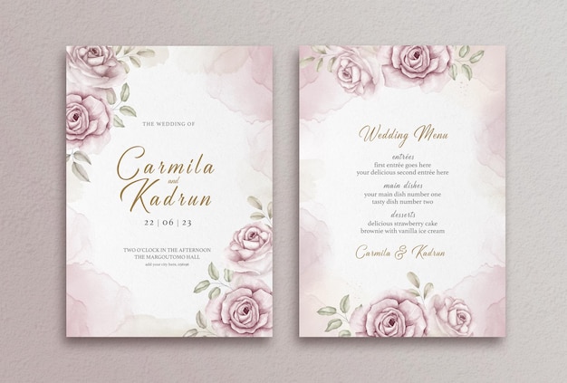 Beau Modèle De Carte D'invitation De Mariage Floral