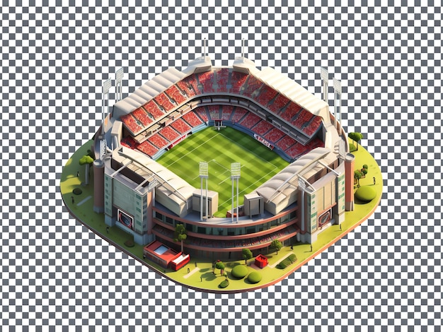 PSD beau modèle de stade sportif 3d isolé sur fond transparent