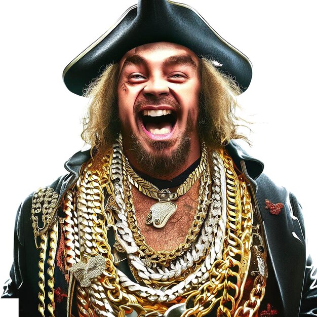 PSD beau portrait d'un pirate ai image d'illustration numérique d'art vectoriel