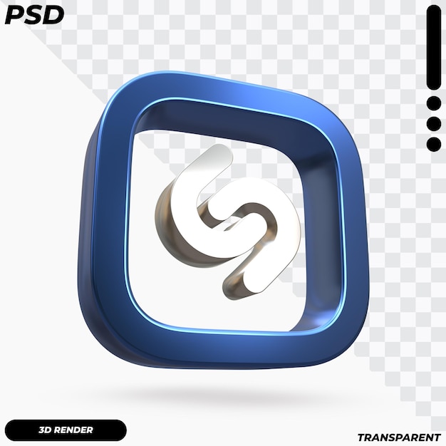 PSD beau rendu du logo shazam