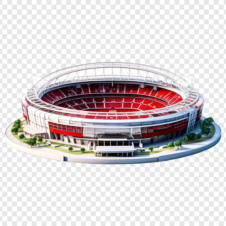 PSD beau stade de cricket isométrique 3d isolé sur un fond transparent