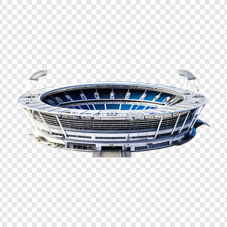 PSD beau stade de cricket isométrique 3d isolé sur un fond transparent