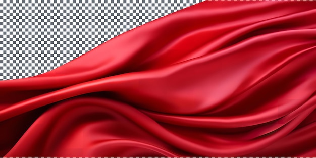 Beau tissu de soie rouge volant isolé à l'arrière-plan transparent