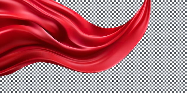 Beau tissu de soie rouge volant isolé à l'arrière-plan transparent