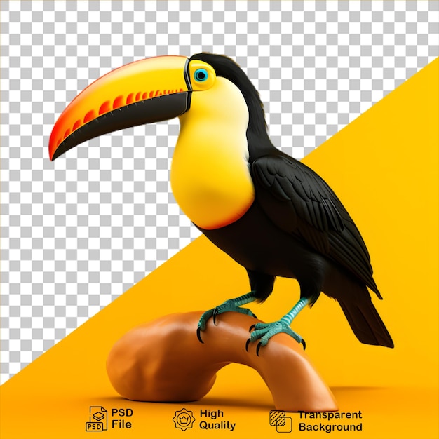 PSD beau toucan d'oiseau isolé sur fond transparent inclure un fichier png