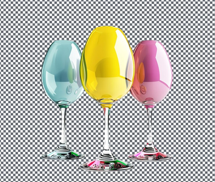 PSD beau verre à vin en forme d'œuf isolé sur un fond transparent