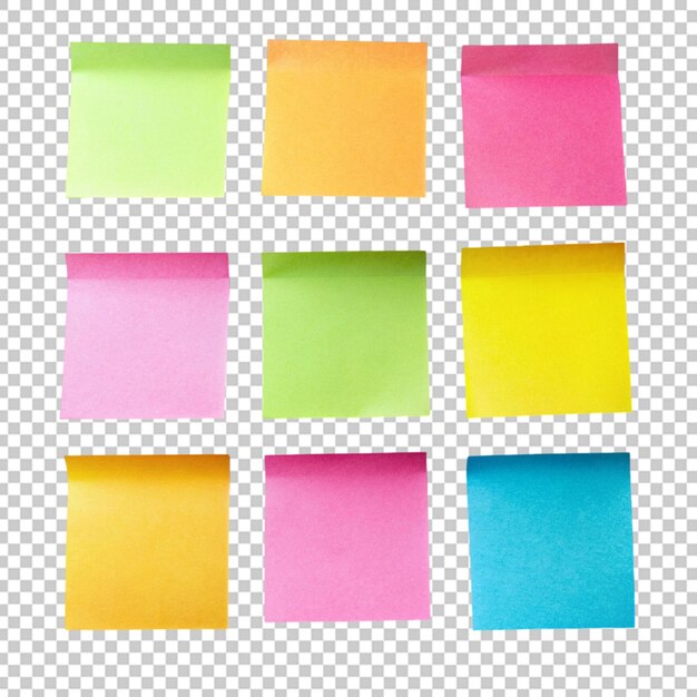 PSD beaucoup de notes collantes de couleur