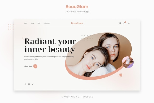 PSD beauglam minimal beauty cosmetics hero image