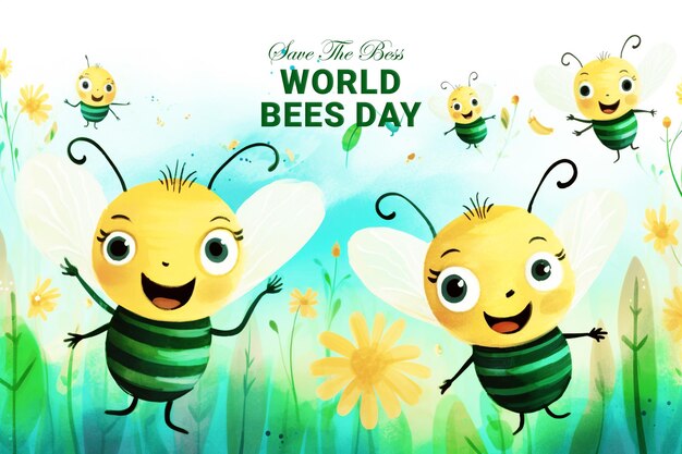 PSD la beauté naturelle de psd: le contexte de la conception de la journée mondiale des abeilles