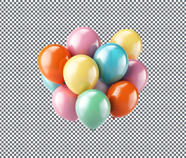 Beautiful Colorful balloons isolated on transparent background