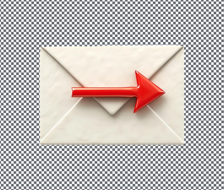 PSD beautiful envelope send isolated on transparent background