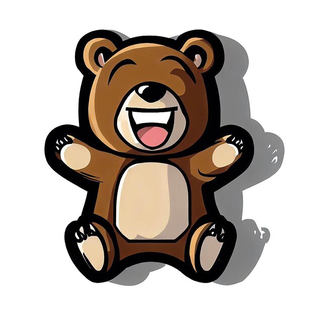 PSD beautiful portrait laughing baby bear avatar icon ai vector art imagem de ilustração digital