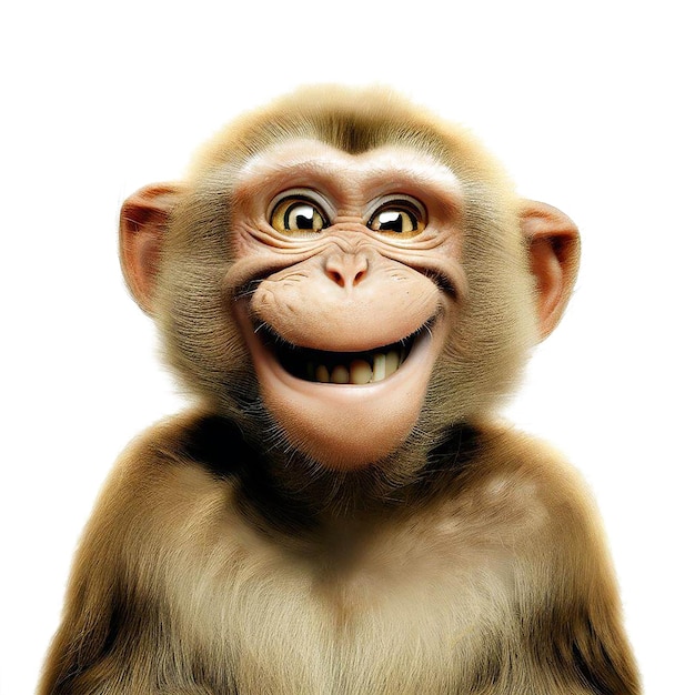 PSD beautiful portrait laughing monkey ai vector art imagem de ilustração digital