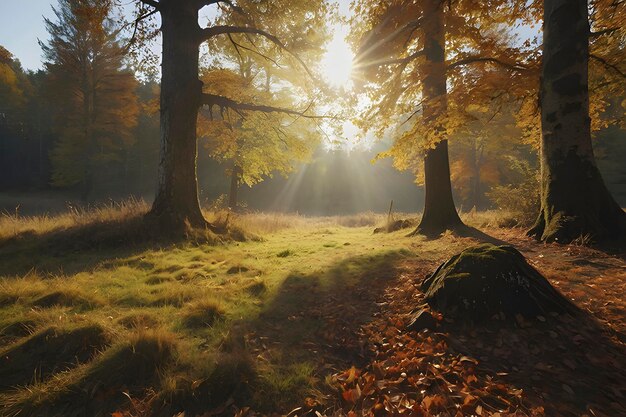 PSD beautiful scenery of mountains and forest in autumn