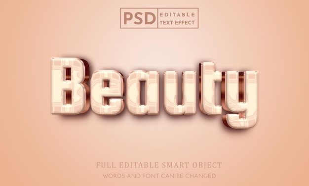 PSD beauty 3d-textstileffekt psd-premium-vorlage