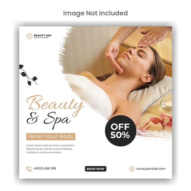 Beauty- und Spa-Social-Media- oder Instagram-Post-Template-Design