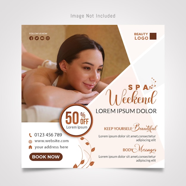 PSD beauty- und spa-social-media- oder instagram-post-template-design