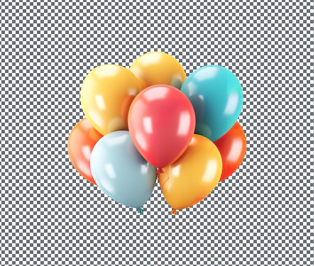 Beaux ballons colorés isolés sur fond transparent