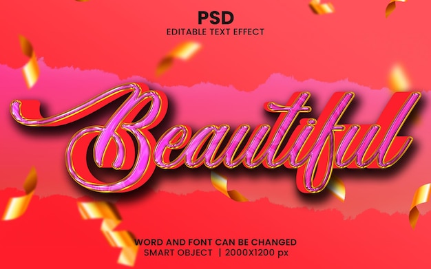 PSD beaux effets de texte modifiables en 3d