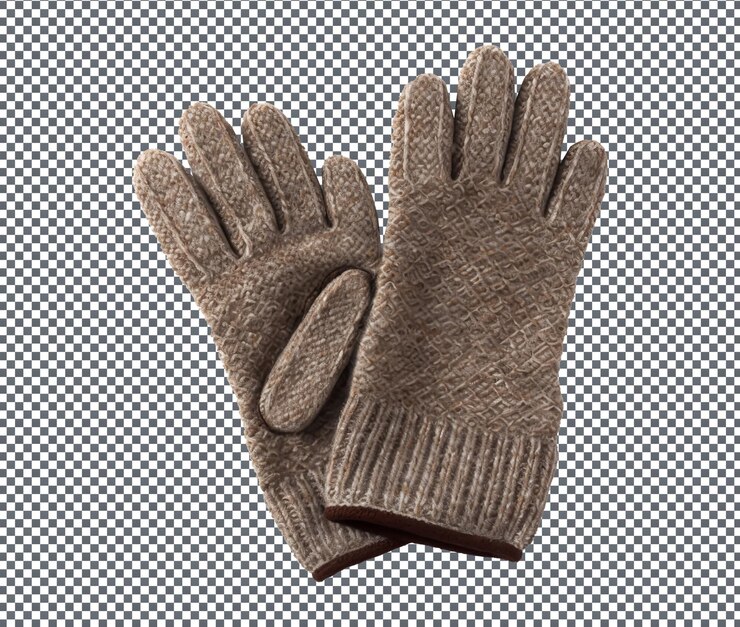 PSD de beaux gants d'hiver isolés sur un fond transparent