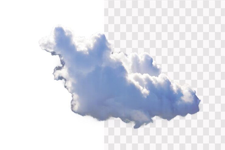PSD beaux nuages blancs avec un fond transparent