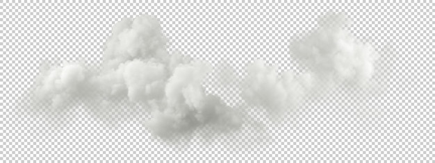 Beaux Nuages Réalistes Liberté Formes Clipart Isoler Arrière-plans Rendu 3d