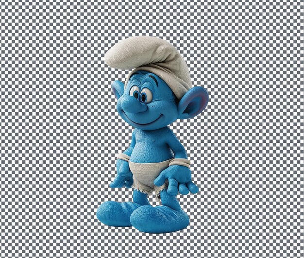 PSD de beaux smurfs isolés sur un fond transparent