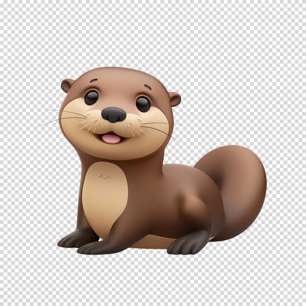 Beaver isolado em fundo transparente